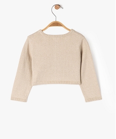 gilet court facon bolero en maille pailletee bebe fille blancG521001_3