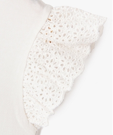 tee-shirt manches courtes volantees en broderie bebe fille blancG521401_2