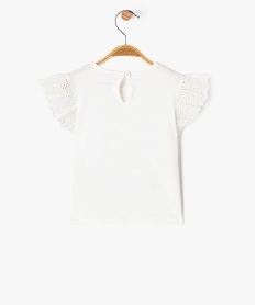 tee-shirt manches courtes volantees en broderie bebe fille blancG521401_4