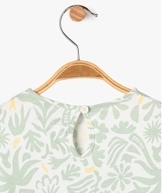 tee-shirt manches courtes loose en coton imprime fantaisie bebe fille vertG521701_2