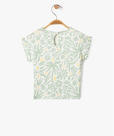 tee-shirt manches courtes loose en coton imprime fantaisie bebe fille vertG521701_3
