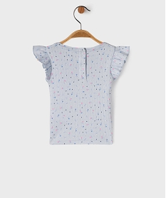 tee-shirt manches courtes en maille fantaisie avec volants bebe fille bleu standardG521801_3