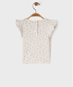 tee-shirt manches courtes en maille fantaisie avec volants bebe fille blanc chineG521901_3