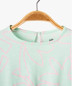 tee-shirt a manches courtes loose imprime bebe fille vert standardG522001_3