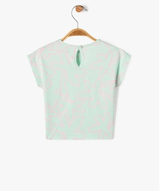 tee-shirt a manches courtes loose imprime bebe fille vert standardG522001_4