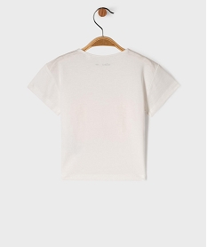 tee-shirt manches courtes en coton imprime fantaisie bebe fille blancG522201_3