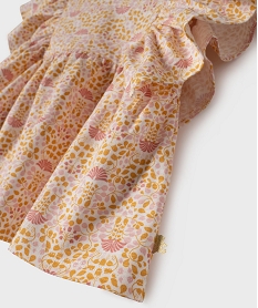 tee-shirt manches courtes imprime a volants bebe fille - lulucastagnette jauneG522701_2