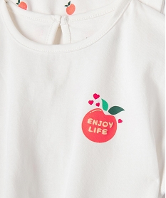 tee-shirt manches courtes avec bas noue bebe fille (lot de 2) blancG523001_2
