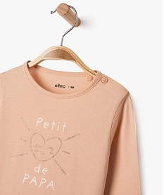 tee-shirt manches longues imprime bebe fille rose tee-shirts manches longuesG523201_2