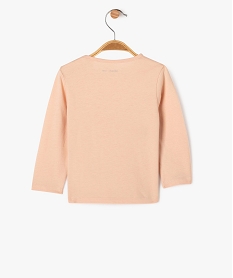tee-shirt manches longues imprime bebe fille rose tee-shirts manches longuesG523201_3