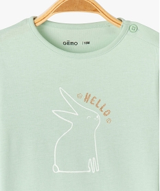 tee-shirt manches longues imprime bebe fille vert standardG523301_2