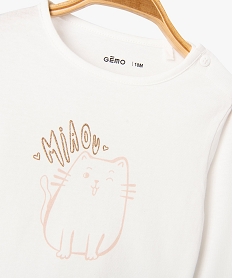 tee-shirt manches longues imprime bebe fille blanc standardG523501_2