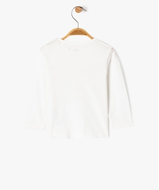 tee-shirt manches longues imprime bebe fille blanc standardG523501_3