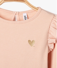tee-shirt manches longues avec volants sur les epaules bebe fille roseG523601_2