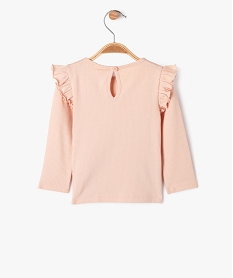 tee-shirt manches longues avec volants sur les epaules bebe fille roseG523601_3