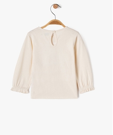 tee-shirt manches longues imprime paillete bebe fille blanc chineG523801_3