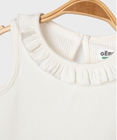 debardeur avec volant sur le col et finitions froncees bebe fille blanc chineG524201_2