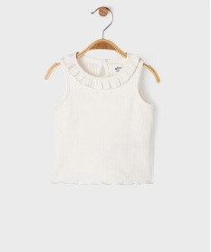 debardeur avec volant sur le col et finitions froncees bebe fille blanc chineG524201_4