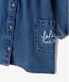 robe en jean a manches longues et col claudine bebe fille - lulucastagnette bleu vif robesG524501_2