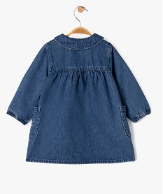 robe en jean a manches longues et col claudine bebe fille - lulucastagnette bleu vif robesG524501_3