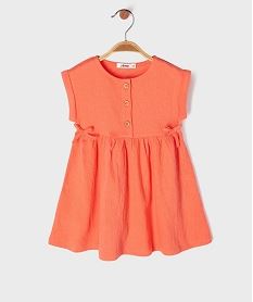 GEMO Robe bébé fille avec haut boutonné et jupe large rouge vif