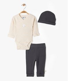 ensemble naissance evolutif 3 pieces bebe grisG526001_2