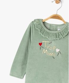 pyjama en velours 2 pieces imprime cœurs bebe fille vert pyjamas 2 piecesG526501_2