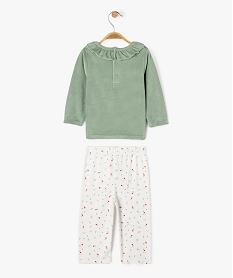 pyjama en velours 2 pieces imprime cœurs bebe fille vert pyjamas 2 piecesG526501_3