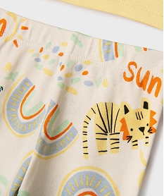 pyjama 2 pieces en coton a motif animaux sauvages bebe jaune standardG527501_3