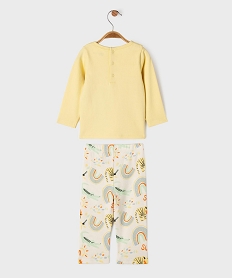 pyjama 2 pieces en coton a motif animaux sauvages bebe jaune standardG527501_4