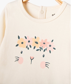 pyjama 2 pieces en coton a motifs fleuris bebe fille beige standardG527601_2