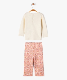 pyjama 2 pieces en coton a motifs fleuris bebe fille beige standardG527601_4