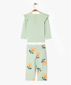 pyjama en coton 2 pieces avec epaules volantees bebe vertG527701_4