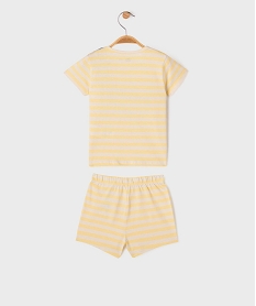 pyjashort 2 pieces en coton a rayures motif crocodile bebe garcon jaune standardG528401_3