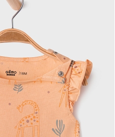 pyjashort 2 pieces a motifs girafes bebe fille orange vifG528501_2