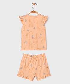 pyjashort 2 pieces a motifs girafes bebe fille orange vifG528501_3