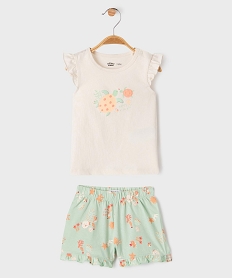 GEMO Pyjashort 2 pièces à motifs marins bébé fille beige standard