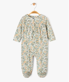 GEMO Pyjama en velours à motifs fleuris ouvert devant bébé fille vert standard