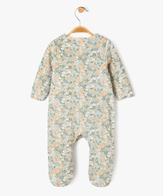 pyjama en velours a motifs fleuris ouvert devant bebe fille vert standard pyjamas veloursG528801_4