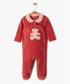 GEMO Pyjama en velours côtelé à col Claudine bébé - LuluCastagnette rose standard