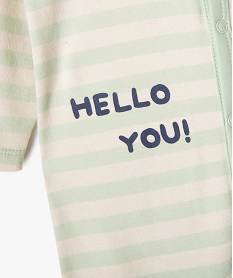 pyjama en coton ouvert devant a rayures bebe garcon vertG530001_3