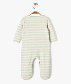 pyjama en coton ouvert devant a rayures bebe garcon vertG530001_4