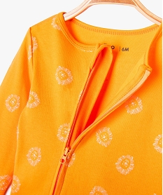 pyjama en coton zippe devant a motifs lions bebe garcon orange standardG530101_2