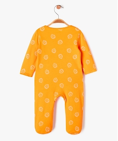 pyjama en coton zippe devant a motifs lions bebe garcon orange standardG530101_4