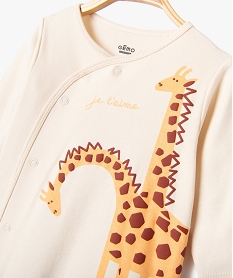 pyjama en coton a motif girafes bebe fille beige standardG530301_2