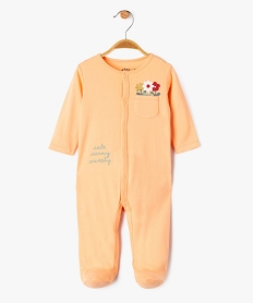 GEMO Pyjama en coton ouverture devant bébé fille orange vif