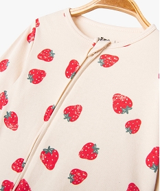 pyjama en coton zippe devant a motifs fraises bebe fille beige standardG530501_2