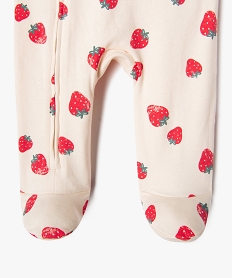 pyjama en coton zippe devant a motifs fraises bebe fille beige standardG530501_3