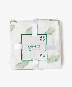 GEMO Lange en gaze de coton doux bébé (lot de 2) Beige