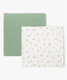 GEMO Lange en gaze de coton doux imprimé bébé (lot de 2) vert standard